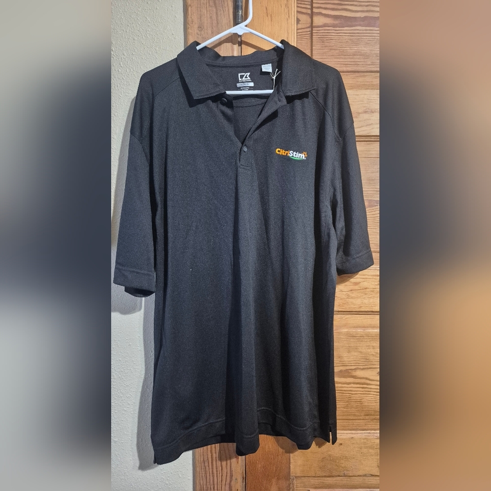 NWT Cutter & Buck Men's XXL DryTec Black Polo Breathable Comfort Collared Golf